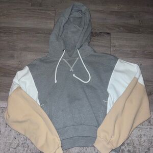 Abercrombie & Fitch Gray and Cream Hoodie